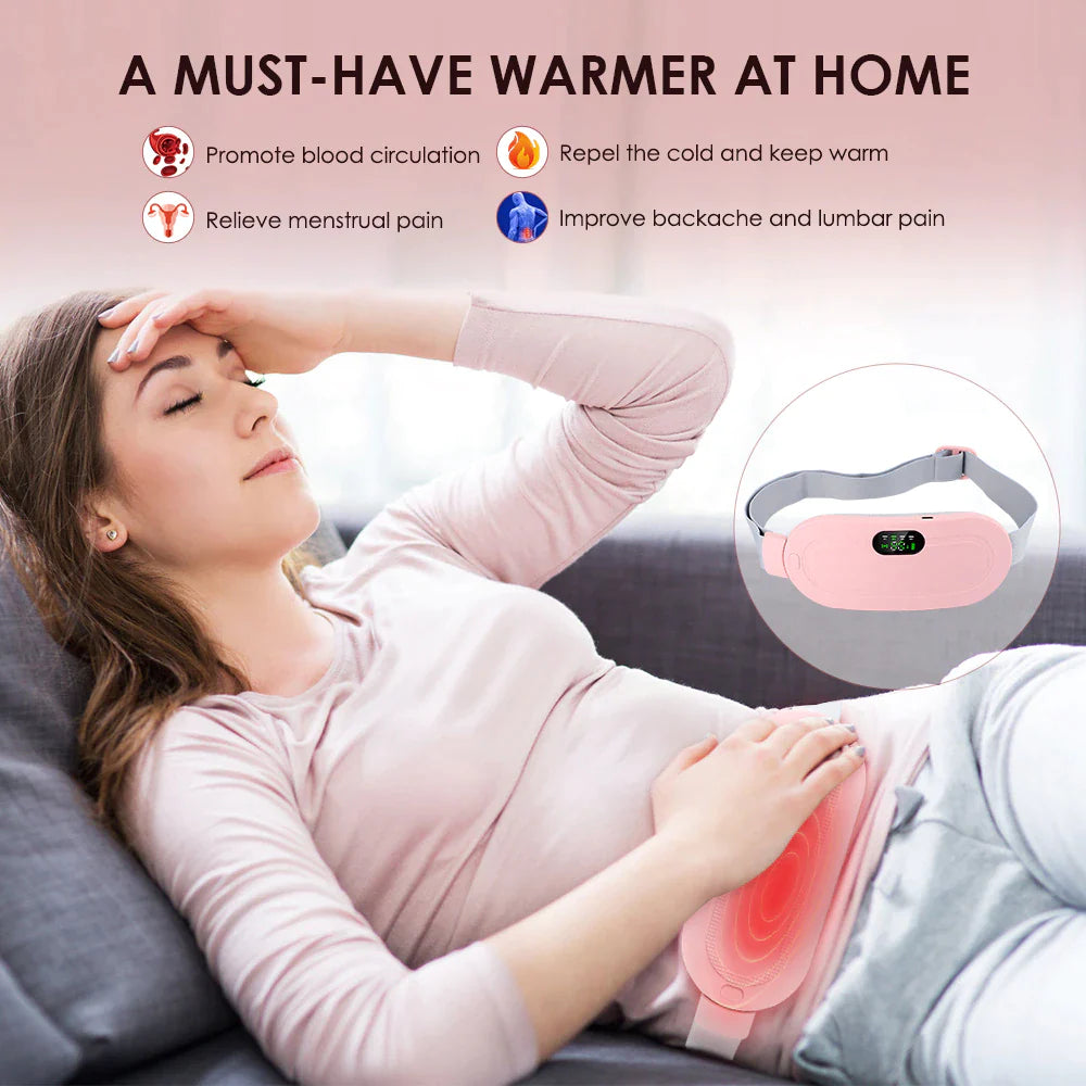 "Rechargeable Electric Period Cramp Massager Belt - Menstrual Pain Relief & Stomach Warming Gift"