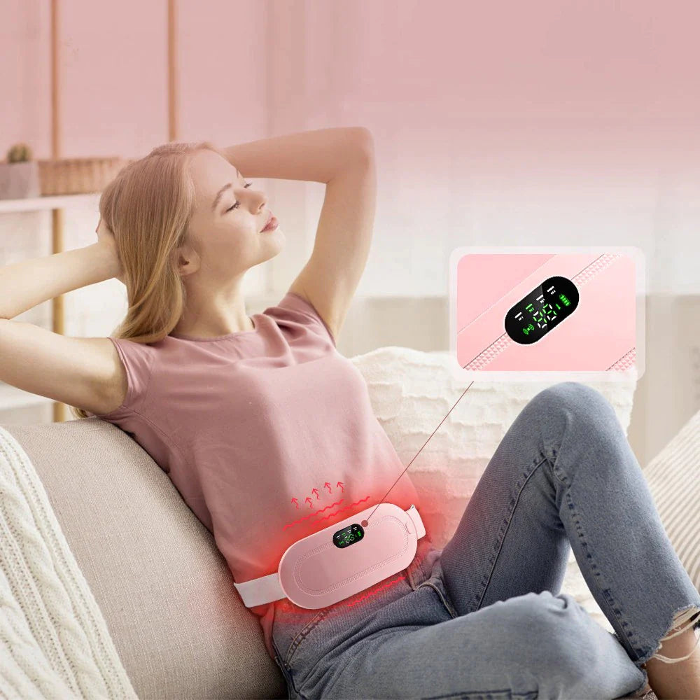 "Rechargeable Electric Period Cramp Massager Belt - Menstrual Pain Relief & Stomach Warming Gift"
