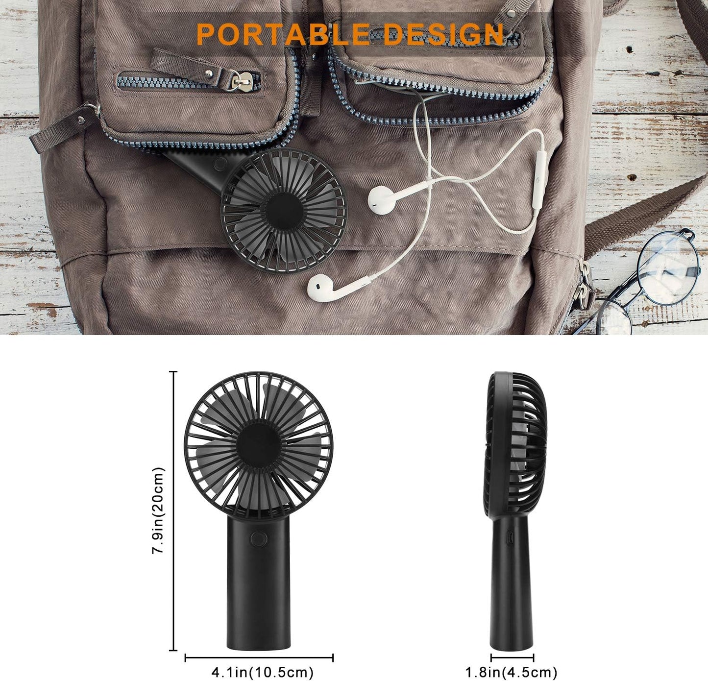 "Rechargeable Portable Handheld Fan - Stay Cool Anywhere, Anytime!"