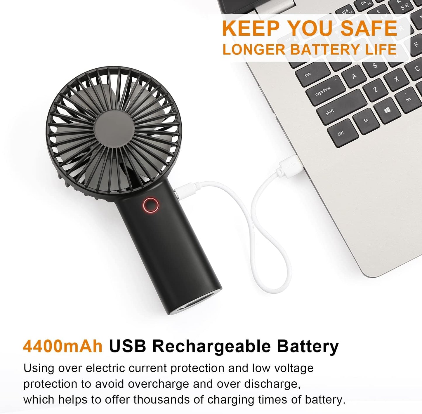 "Rechargeable Portable Handheld Fan - Stay Cool Anywhere, Anytime!"