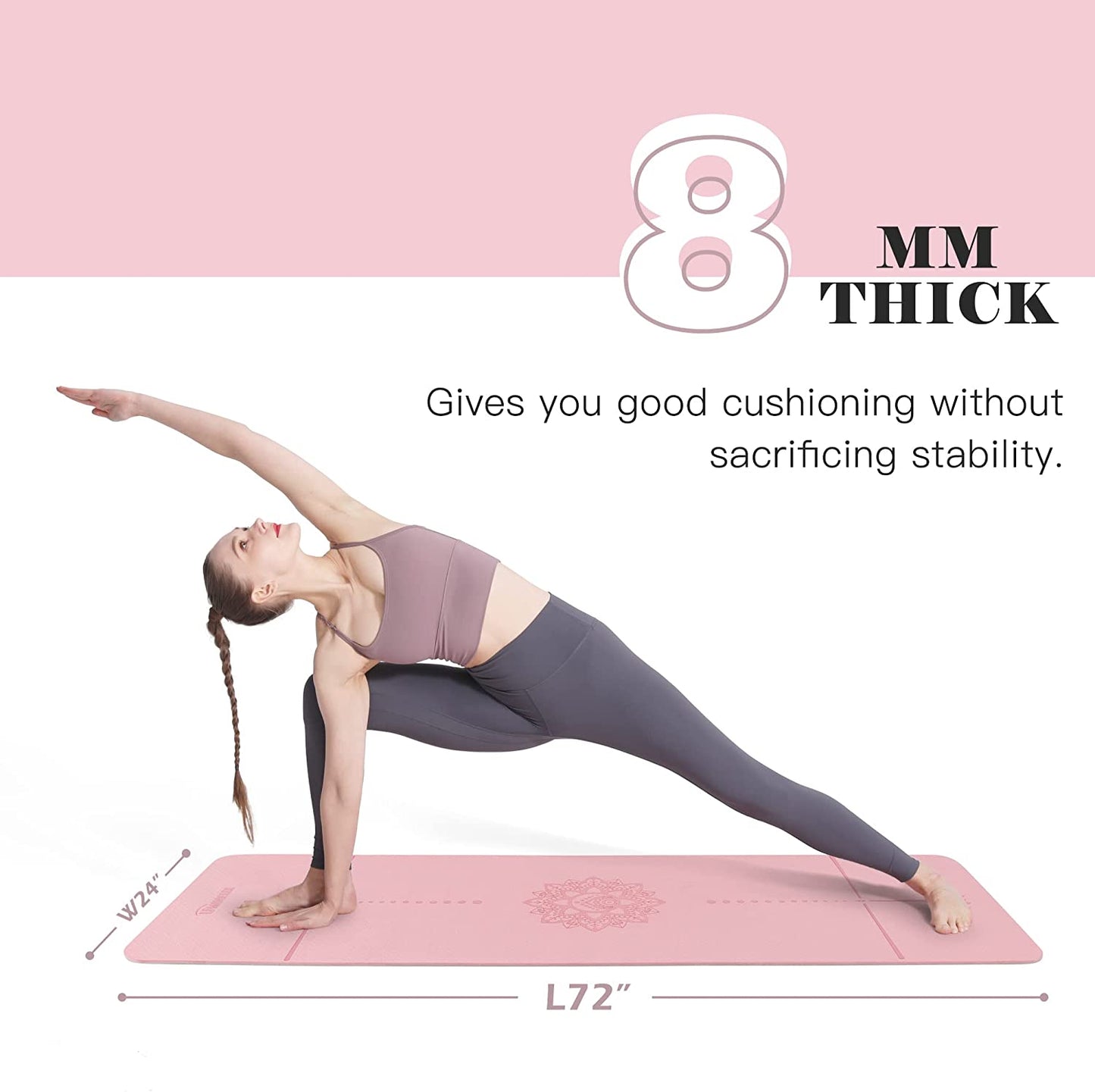 Premium Extra Thick Non-Slip Yoga Mat for Women - Eco-Friendly TPE with Carrying Sling & Storage Bag