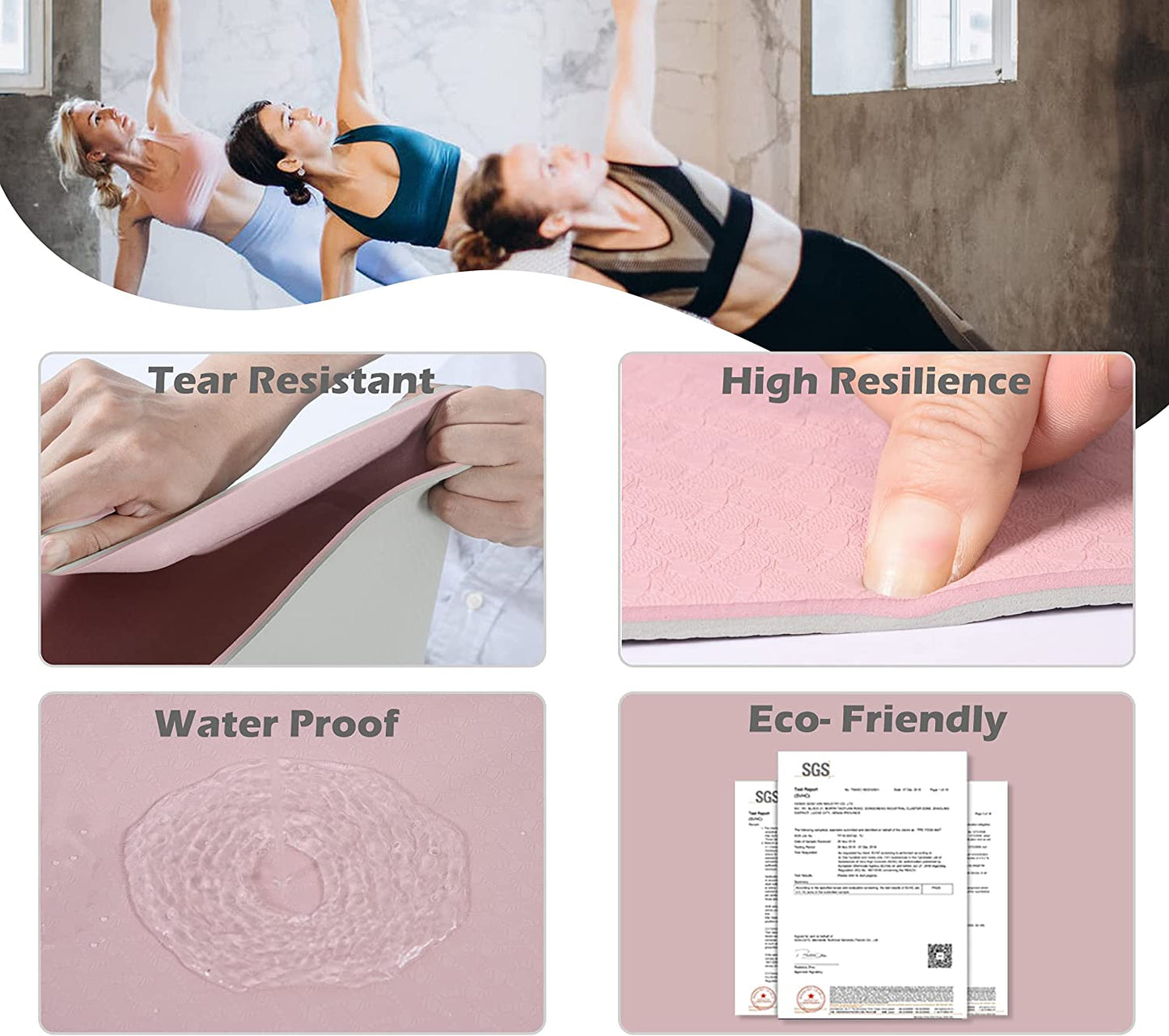Premium Extra Thick Non-Slip Yoga Mat for Women - Eco-Friendly TPE with Carrying Sling & Storage Bag