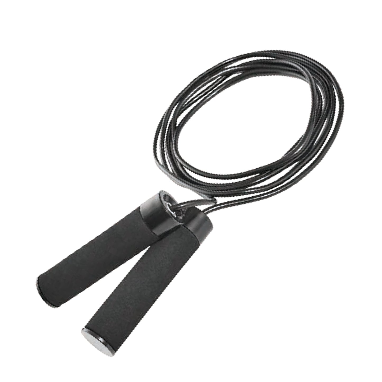 Premium Adjustable Weighted Jump Rope - Customizable Length Up to 9', Sleek Black Design