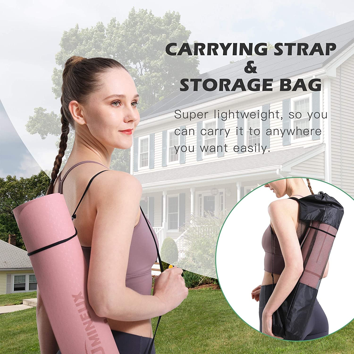 Premium Extra Thick Non-Slip Yoga Mat for Women - Eco-Friendly TPE with Carrying Sling & Storage Bag