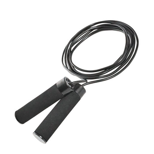 Premium Adjustable Weighted Jump Rope - Customizable Length Up to 9', Sleek Black Design