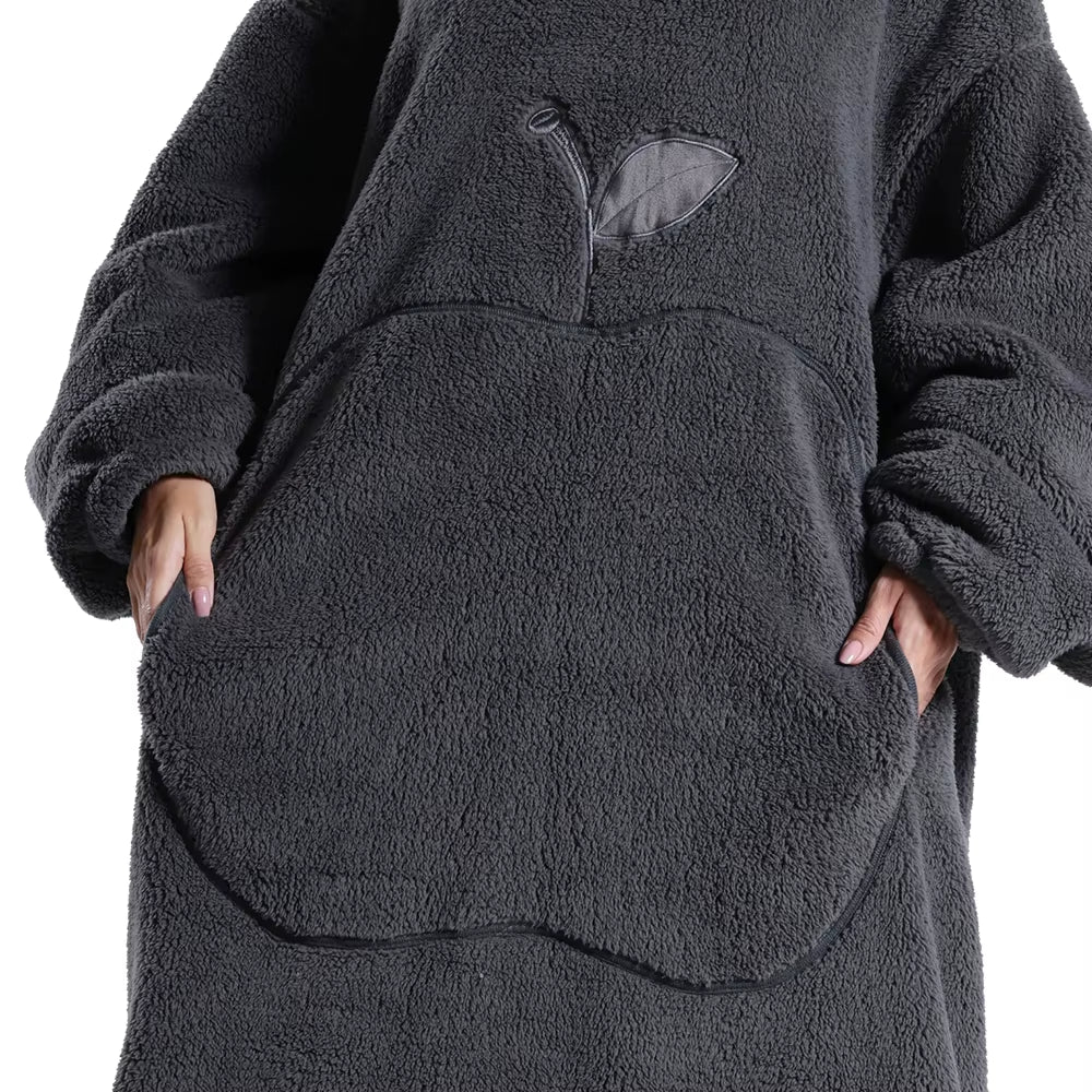 Cozy Xmas Hoodies – Extra Long Plush Loungewear for Couples! Oversized Winter Blanket Hoodie, Snuggly Pajamas, Warm Homewear for Men & Women