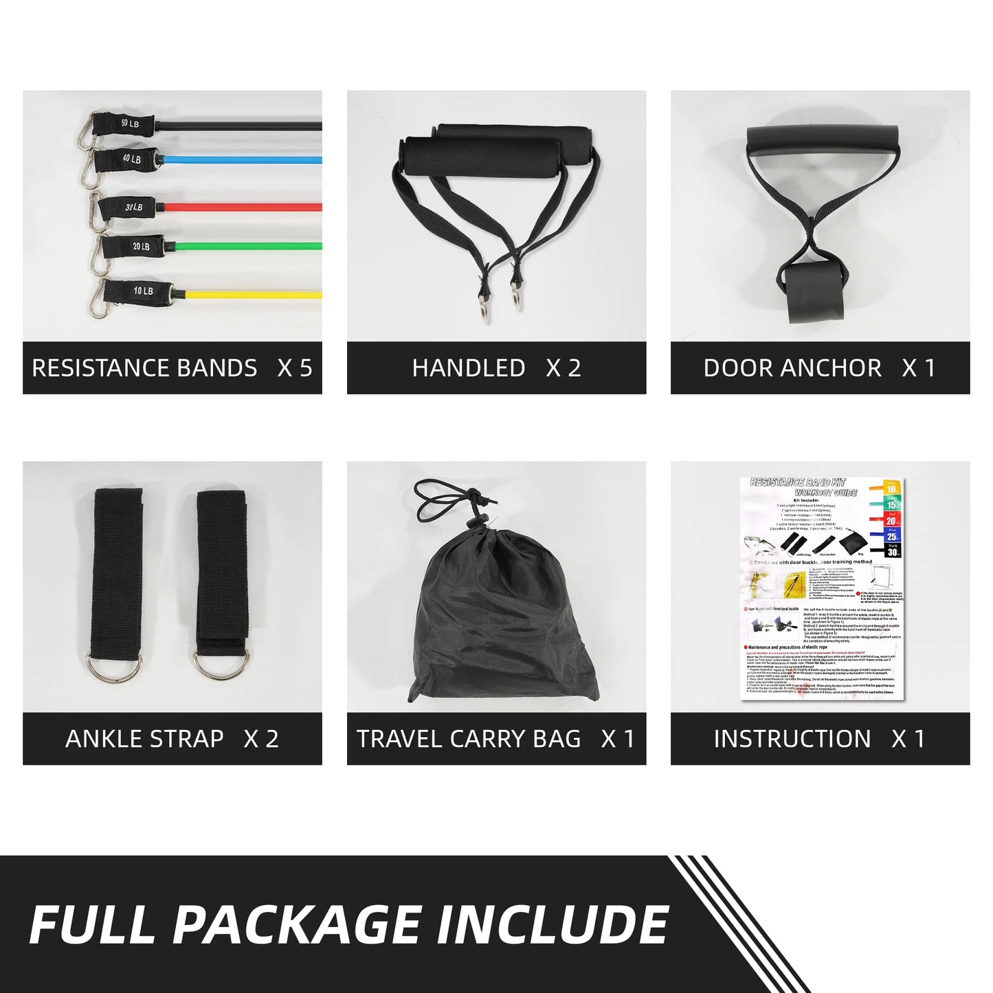 Ultimate Resistance Bands Set with Handles - Heavy Duty for Strength Training, Physical Therapy & Home Workouts