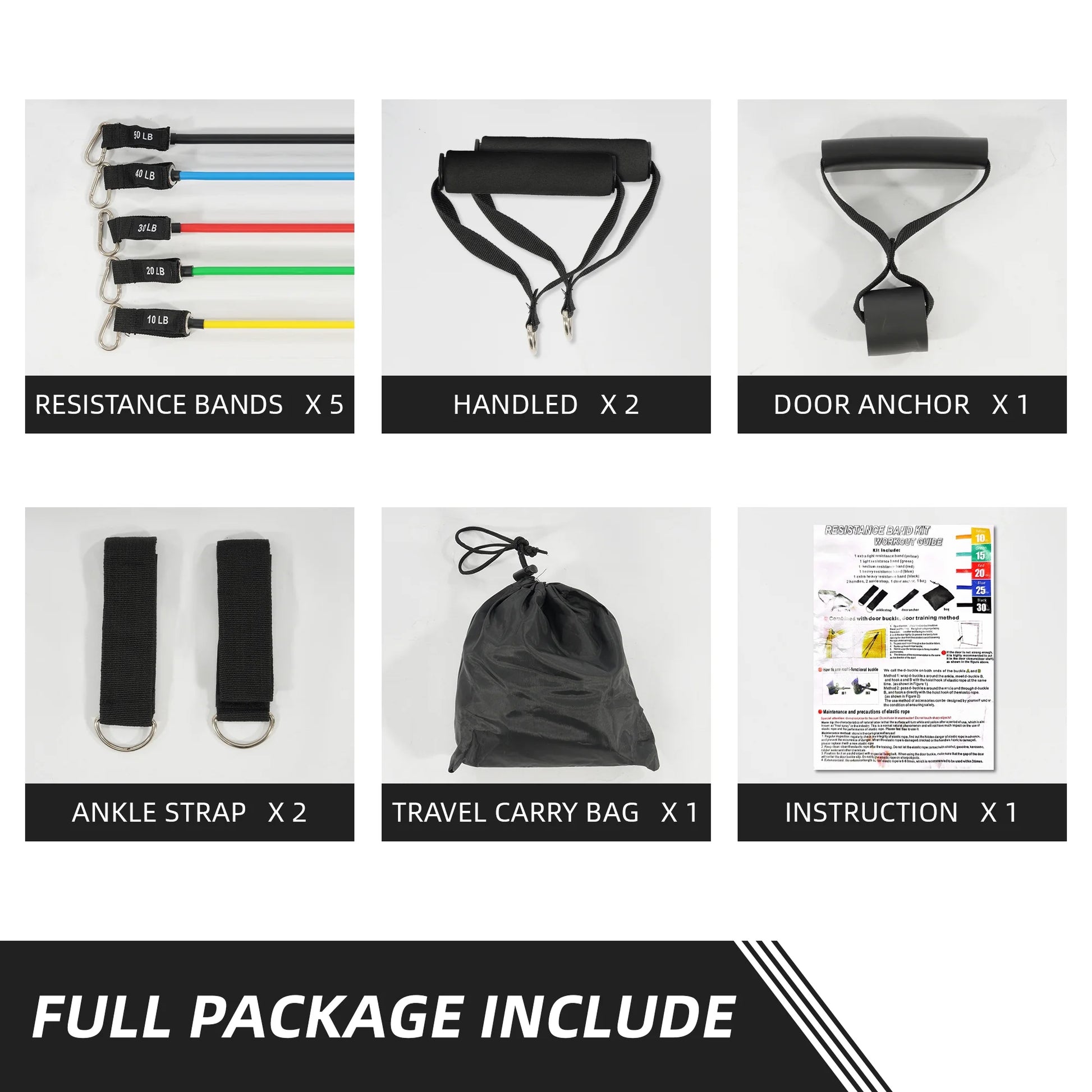 Ultimate Resistance Bands Set with Handles - Heavy Duty for Strength Training, Physical Therapy & Home Workouts