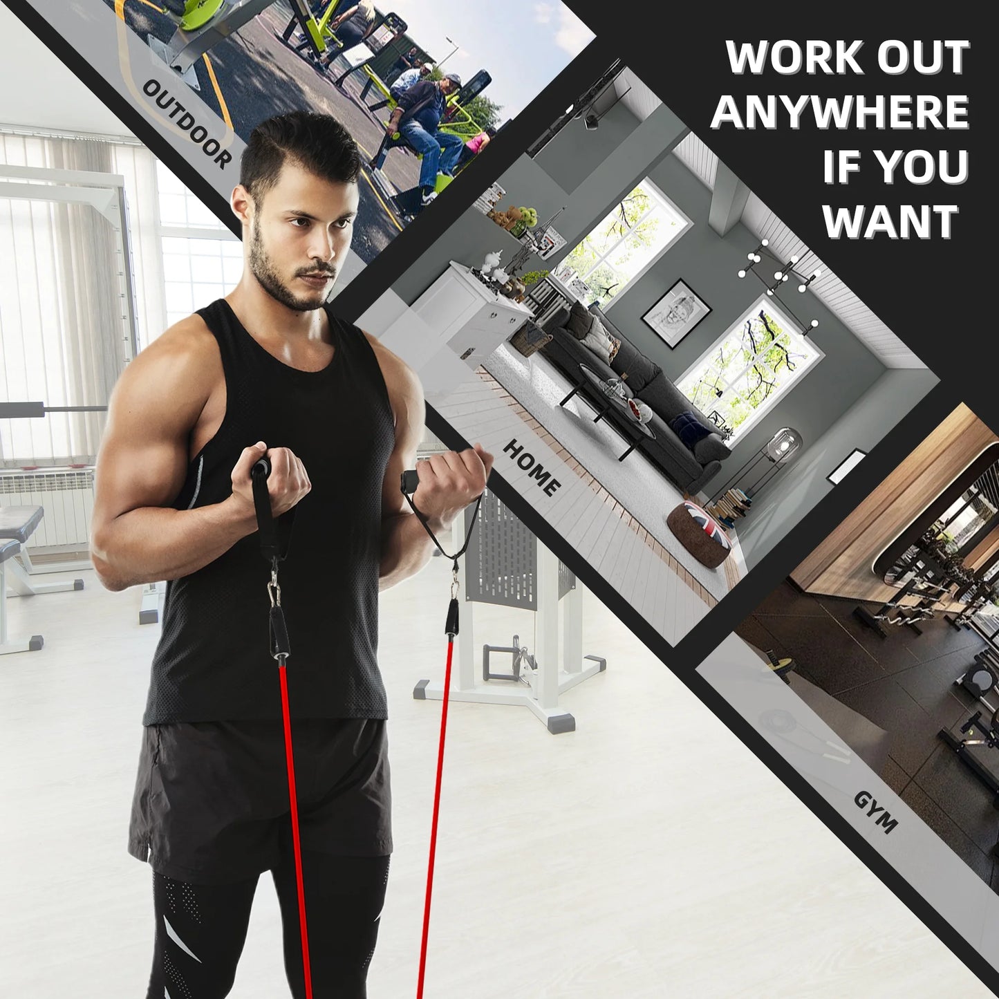 Ultimate Resistance Bands Set with Handles - Heavy Duty for Strength Training, Physical Therapy & Home Workouts