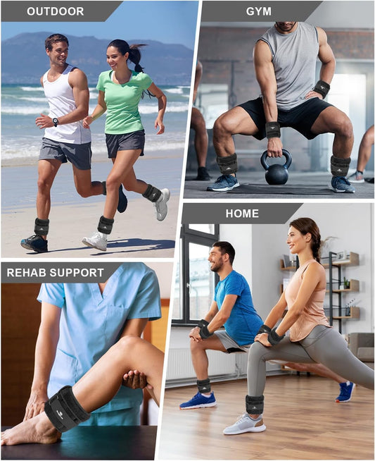 Versatile Adjustable Ankle Weights (1-20 LBS) with Removable Weight | Perfect for Jogging, Gymnastics, Aerobics, and Physical Therapy