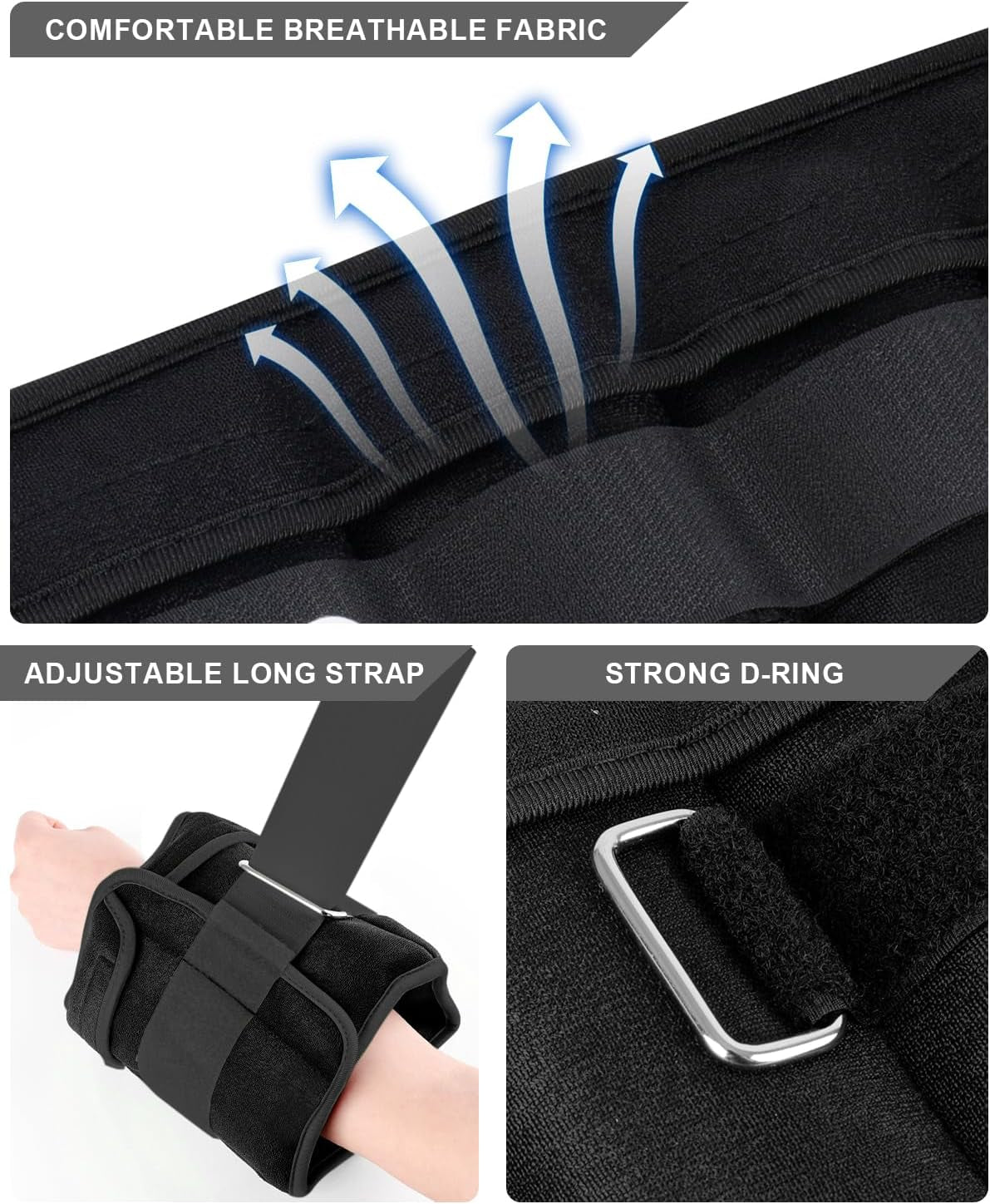 Versatile Adjustable Ankle Weights (1-20 LBS) with Removable Weight | Perfect for Jogging, Gymnastics, Aerobics, and Physical Therapy